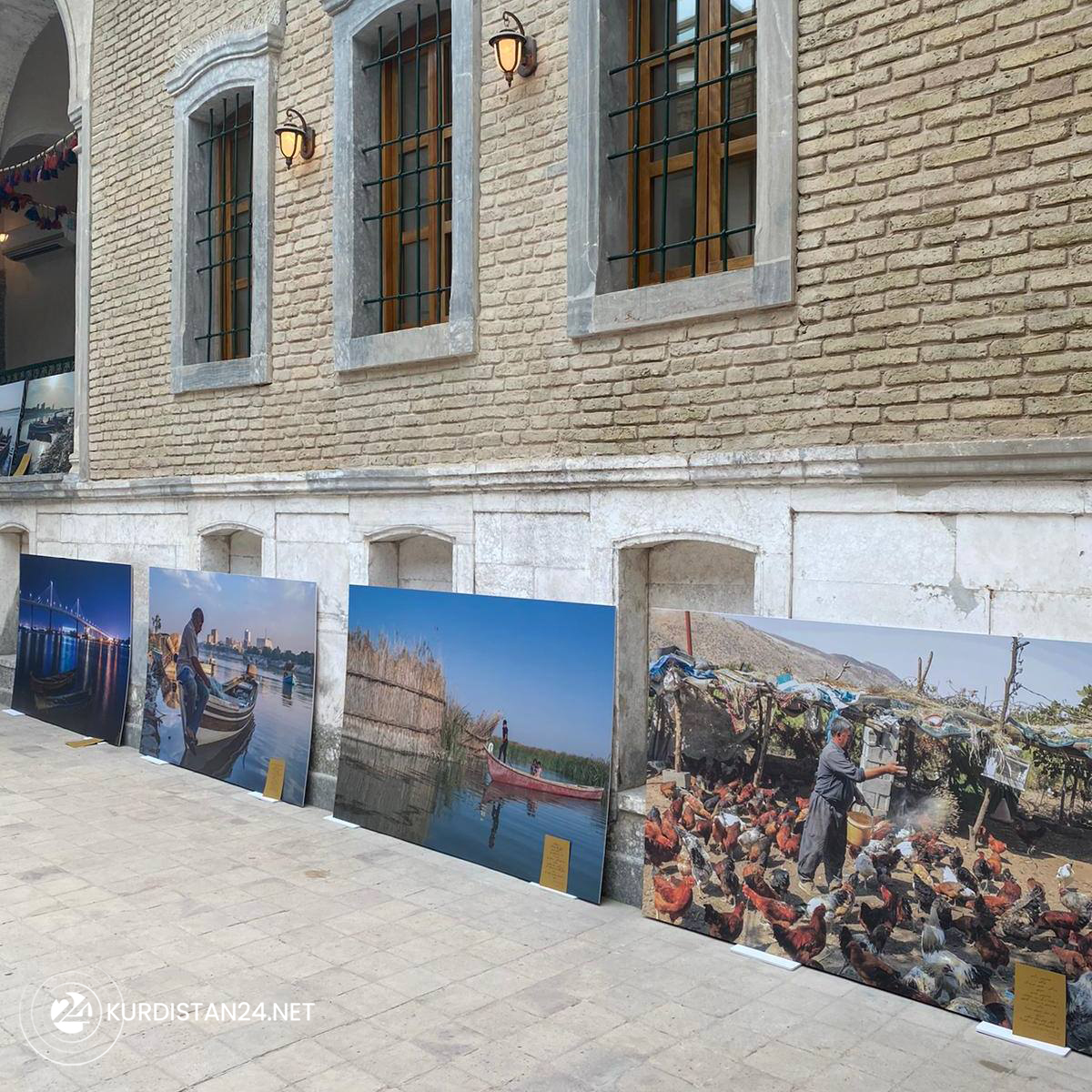 Photos are displayed at Clean Tigris art exhibition in the Kurdistan Region's capital Erbil, Oct. 28, 2021. (Photo: Clean Tigris/Facebook)